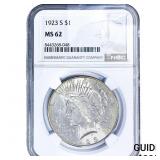 1923-S Silver Peace Dollar NGC MS62