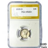 1939-D Mercury Silver Dime PGA MS66+