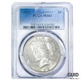 1922 Silver Peace Dollar PCGS MS63