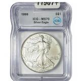 1999 Silver Eagle ICG MS70