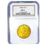 1886 $10 Gold Eagle NGC MS61