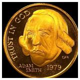 1979 Gold 1/10 oz Adam Smith Medal GEM PROOF