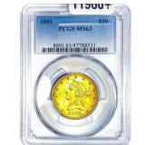 1881 $10 Gold Eagle PCGS MS63