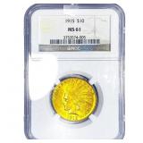 1915 $10 Gold Eagle NGC MS61