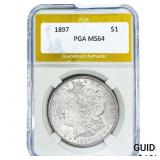 1897 Morgan Silver Dollar PGA MS64