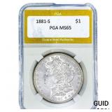 1881-S Morgan Silver Dollar PGA MS65
