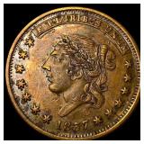 1857 Copper Hard Times Token "Not One Cent" CLOS