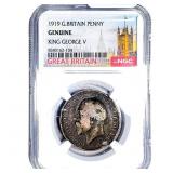 1919 Great Britain Penny George V NGC Genuine