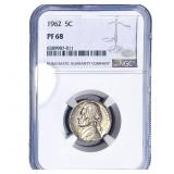 1962 Jefferson Nickel NGC PF68