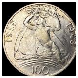 1948 Czechoslavakia Silver 100 Korun KM-27