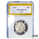 1917 Standing Liberty Quarter PGA MS65 FH Type 1