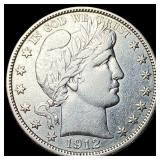 1912 Silver Barber Half Dollar CLOSELY  UNCIRCULA