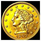 1907 Liberty Head $2.5 Gold Quarter Eagle  CLOSEL