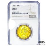 1897 $10 Gold Eagle NGC MS63