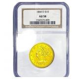 1844-O $10 Gold Eagle NGC AU58