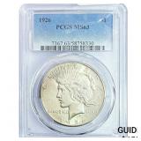 1926 Silver Peace Dollar PCGS MS63