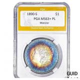 1890-S Morgan Silver Dollar PGA MS63+ PL Monster