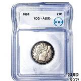 1898 Barber Quarter ICG AU53