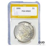 1890 Morgan Silver Dollar PGA MS63
