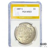 1887-S Morgan Silver Dollar PGA MS63