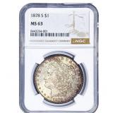 1878-S Morgan Silver Dollar NGC MS63