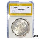1881-S Morgan Silver Dollar PGA MS66