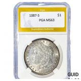 1887-S Morgan Silver Dollar PGA MS63