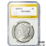 1878-CC Morgan Silver Dollar PGA MS63