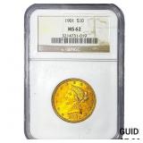 1901 $10 Gold Eagle NGC MS62
