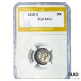 1920-S Mercury Silver Dime PGA MS65