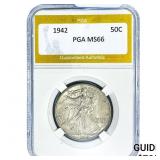 1942 Walking Liberty Half Dollar PGA MS66
