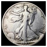1921-D Silver Walking Liberty Half Dollar LIGHTLY