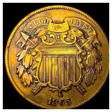 1865 Two-Cent Piece NEARLY UNCIRCULATED