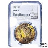1924 Silver Peace Dollar NGC MS65