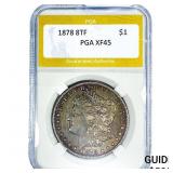 1878 8TF Morgan Silver Dollar PGA XF45