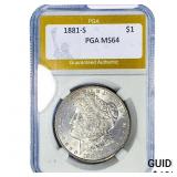 1881-S Morgan Silver Dollar PGA MS64