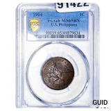 1904 1C US Philippines PCGS MS65 BN