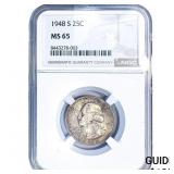 1948-S Washington Silver Quarter NGC MS65