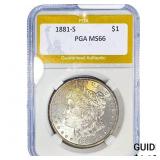 1881-S Morgan Silver Dollar PGA MS66