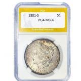 1881-S Morgan Silver Dollar PGA MS66