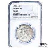 1936 Bridgeport Half Dollar NGC MS65