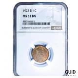 1927-D Wheat Cent NGC MS62 BN