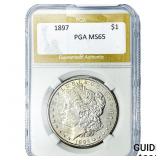 1897 Morgan Silver Dollar PGA MS65
