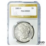 1882-S Morgan Silver Dollar PGA MS65
