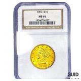 1893 $10 Gold Eagle NGC MS61