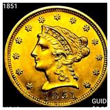 1851 $2.50 Gold Quarter Eagle CHOICE BU