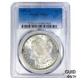 1891-S Morgan Silver Dollar PCGS MS63