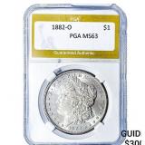 1882-O Morgan Silver Dollar PGA MS63