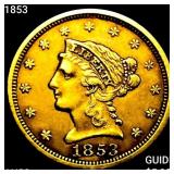 1853 $2.50 Gold Quarter Eagle CHOICE AU