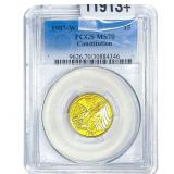 1987-W 1/4oz Gold $5 Bicentennial of Constitution